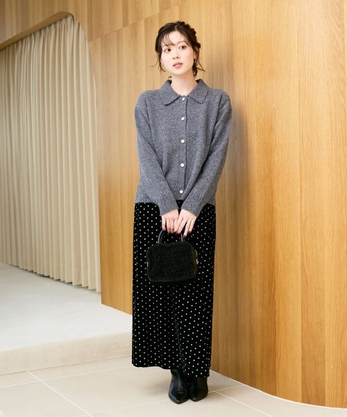 le.coeur blanc / ルクールブラン カーディガン・ボレロ | 襟ツキビジューボタンカーディガン | 詳細12