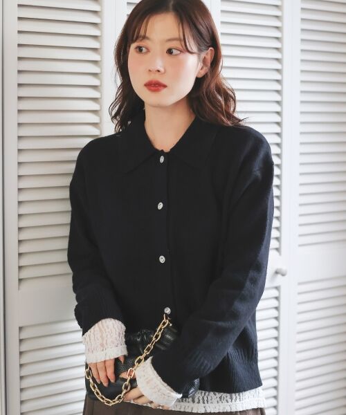 le.coeur blanc / ルクールブラン カーディガン・ボレロ | 襟ツキビジューボタンカーディガン | 詳細28