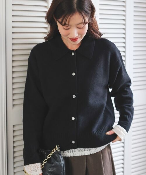 le.coeur blanc / ルクールブラン カーディガン・ボレロ | 襟ツキビジューボタンカーディガン | 詳細29