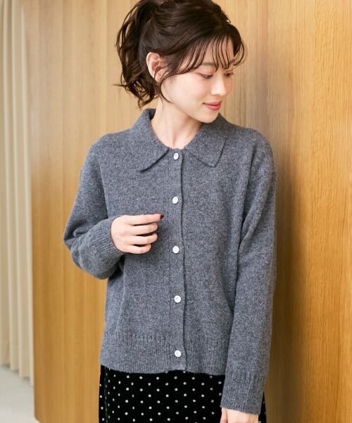 le.coeur blanc / ルクールブラン カーディガン・ボレロ | 襟ツキビジューボタンカーディガン | 詳細3