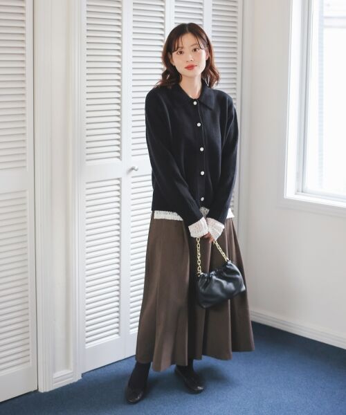 le.coeur blanc / ルクールブラン カーディガン・ボレロ | 襟ツキビジューボタンカーディガン | 詳細30