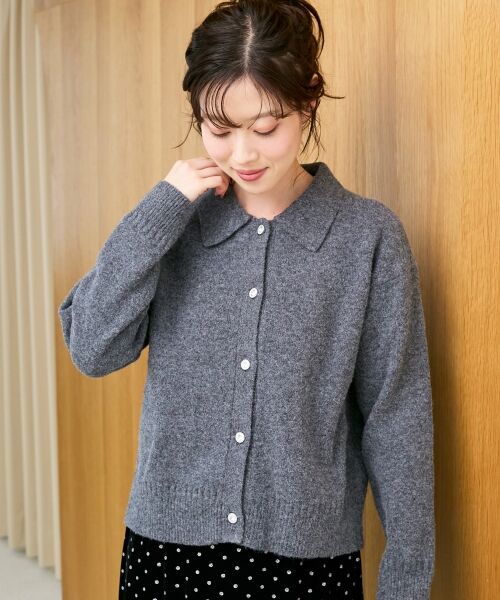 le.coeur blanc / ルクールブラン カーディガン・ボレロ | 襟ツキビジューボタンカーディガン | 詳細4