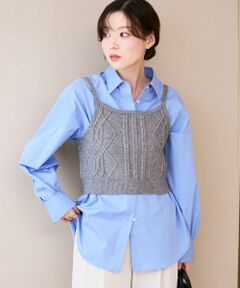 le.coeur blanc / ルクールブラン シャツ・ブラウス | ブラウス×ニットビスチェセット