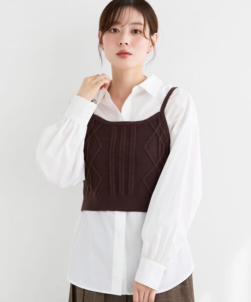 le.coeur blanc / ルクールブラン シャツ・ブラウス | ブラウス×ニットビスチェセット | 詳細2