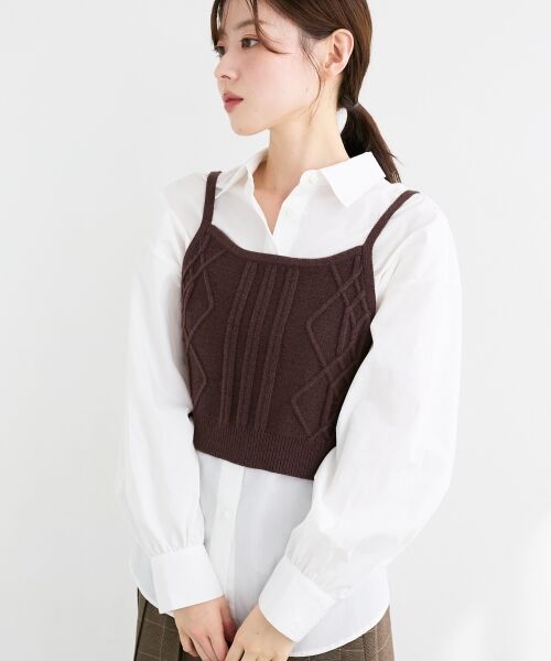 le.coeur blanc / ルクールブラン シャツ・ブラウス | ブラウス×ニットビスチェセット | 詳細3