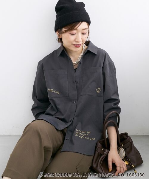le.coeur blanc / ルクールブラン シャツ・ブラウス | 【HELLO KITTY】レタリング刺繍オーバーシャツ | 詳細12