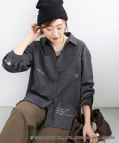 le.coeur blanc / ルクールブラン シャツ・ブラウス | 【HELLO KITTY】レタリング刺繍オーバーシャツ | 詳細13