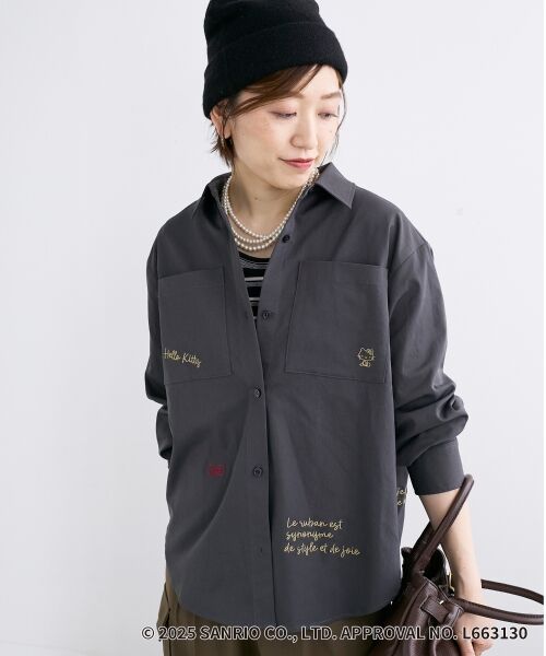le.coeur blanc / ルクールブラン シャツ・ブラウス | 【HELLO KITTY】レタリング刺繍オーバーシャツ | 詳細14