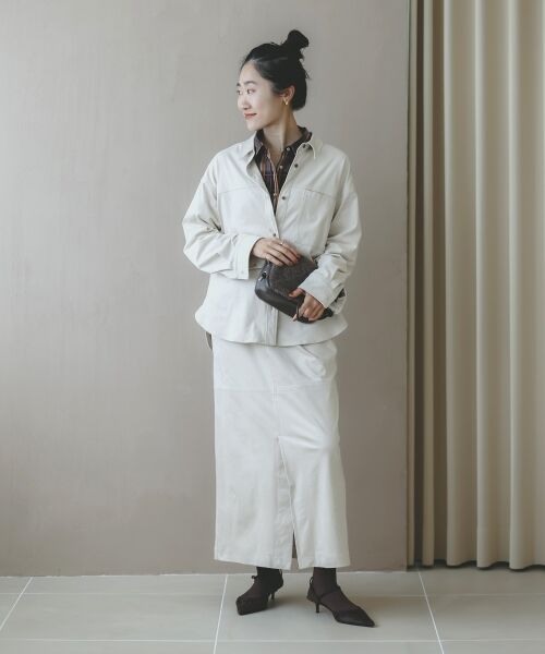 le.coeur blanc / ルクールブラン ロング・マキシ丈スカート | リバーフェイクスエードタイトスカート | 詳細11