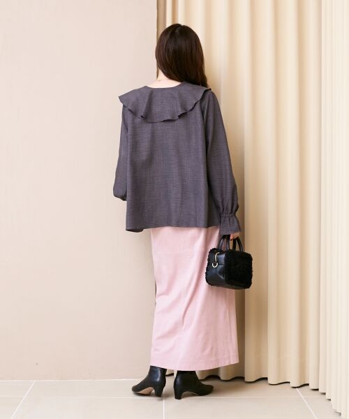 le.coeur blanc / ルクールブラン ロング・マキシ丈スカート | リバーフェイクスエードタイトスカート | 詳細15