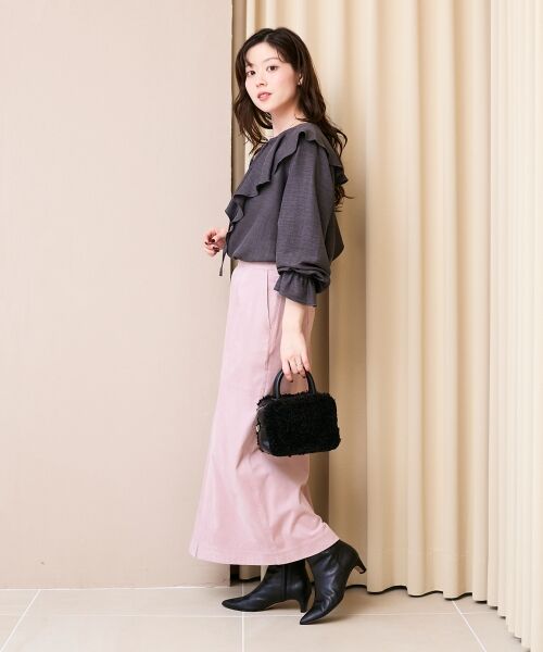 le.coeur blanc / ルクールブラン ロング・マキシ丈スカート | リバーフェイクスエードタイトスカート | 詳細17