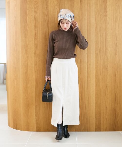 le.coeur blanc / ルクールブラン ロング・マキシ丈スカート | リバーフェイクスエードタイトスカート | 詳細2