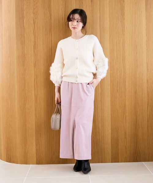 le.coeur blanc / ルクールブラン ロング・マキシ丈スカート | リバーフェイクスエードタイトスカート | 詳細21