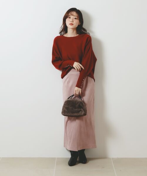 le.coeur blanc / ルクールブラン ロング・マキシ丈スカート | リバーフェイクスエードタイトスカート | 詳細24