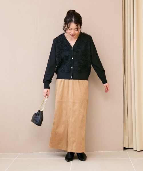 le.coeur blanc / ルクールブラン ロング・マキシ丈スカート | リバーフェイクスエードタイトスカート | 詳細27