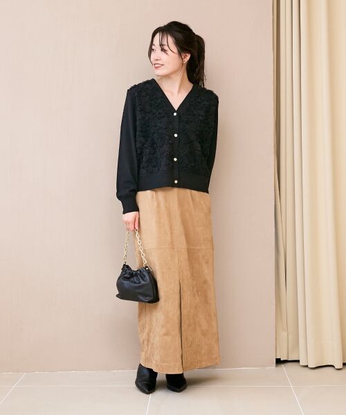 le.coeur blanc / ルクールブラン ロング・マキシ丈スカート | リバーフェイクスエードタイトスカート | 詳細28