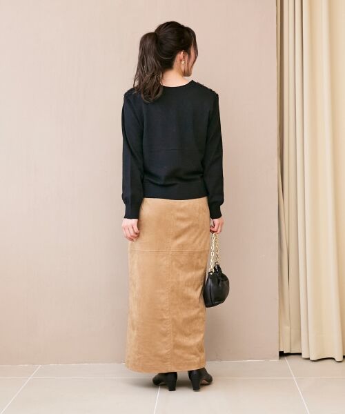 le.coeur blanc / ルクールブラン ロング・マキシ丈スカート | リバーフェイクスエードタイトスカート | 詳細29