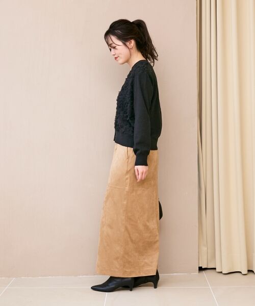 le.coeur blanc / ルクールブラン ロング・マキシ丈スカート | リバーフェイクスエードタイトスカート | 詳細30