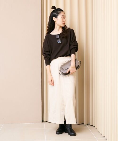 le.coeur blanc / ルクールブラン ロング・マキシ丈スカート | リバーフェイクスエードタイトスカート | 詳細4