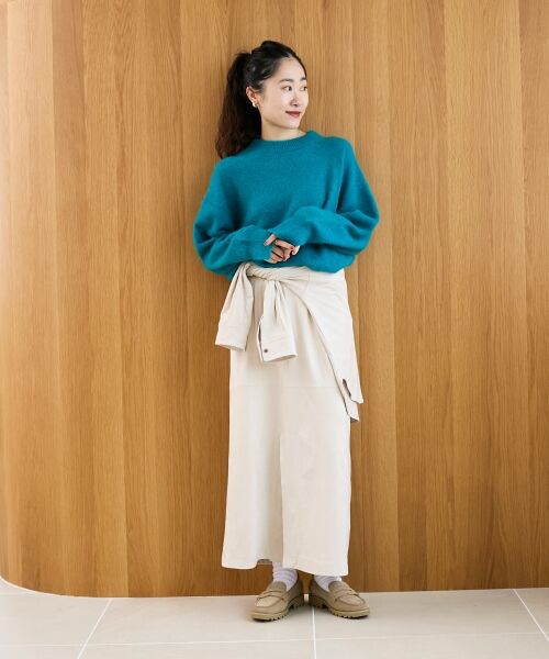 le.coeur blanc / ルクールブラン ロング・マキシ丈スカート | リバーフェイクスエードタイトスカート | 詳細5