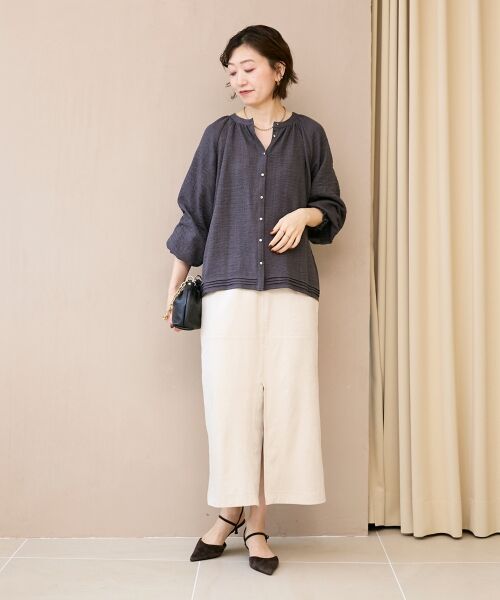 le.coeur blanc / ルクールブラン ロング・マキシ丈スカート | リバーフェイクスエードタイトスカート | 詳細7