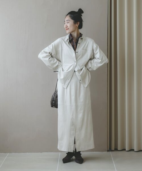 le.coeur blanc / ルクールブラン ロング・マキシ丈スカート | リバーフェイクスエードタイトスカート | 詳細9