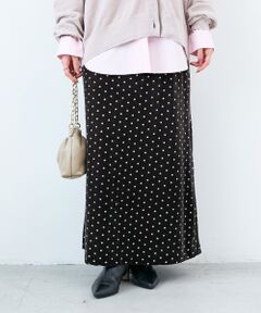 le.coeur blanc / ルクールブラン ロング・マキシ丈スカート | グリッタードットベロアナロースカート