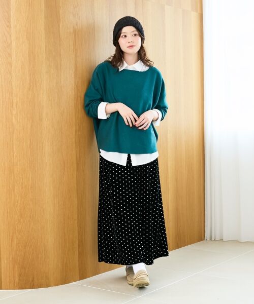 le.coeur blanc / ルクールブラン ロング・マキシ丈スカート | グリッタードットベロアナロースカート | 詳細11