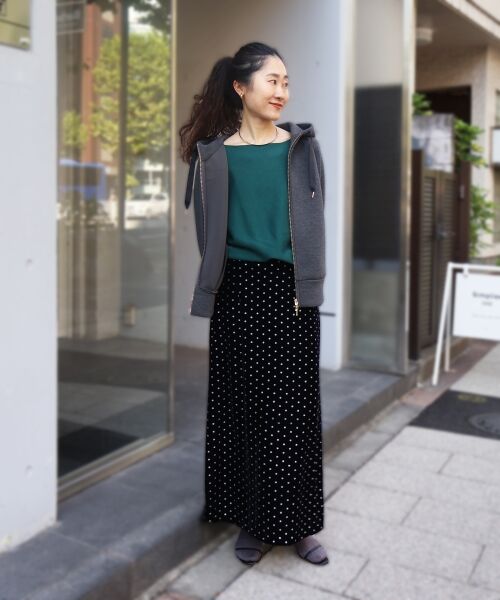 le.coeur blanc / ルクールブラン ロング・マキシ丈スカート | グリッタードットベロアナロースカート | 詳細16