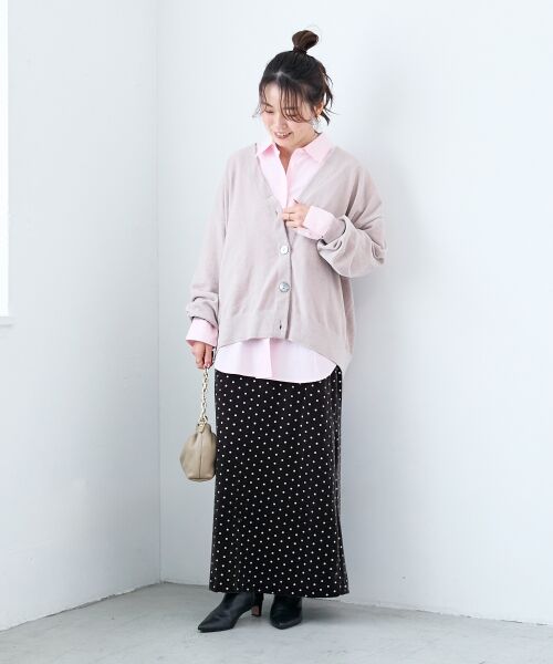 le.coeur blanc / ルクールブラン ロング・マキシ丈スカート | グリッタードットベロアナロースカート | 詳細29