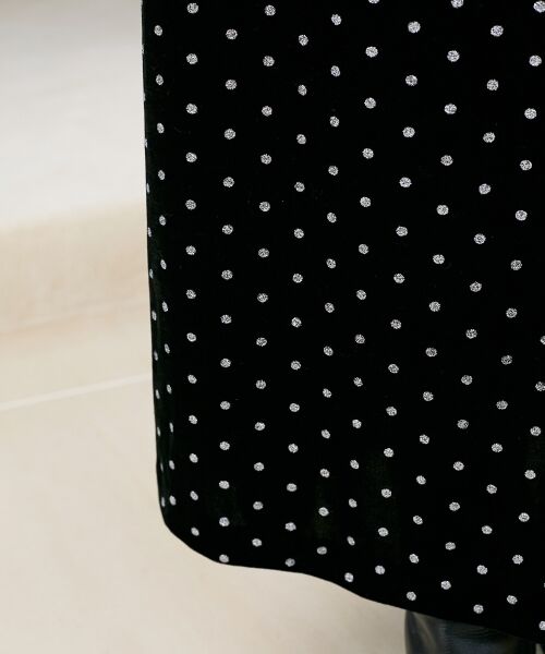 le.coeur blanc / ルクールブラン ロング・マキシ丈スカート | グリッタードットベロアナロースカート | 詳細7