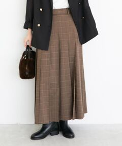 le.coeur blanc / ルクールブラン ロング・マキシ丈スカート | グレンチェックフロントプリーツスカート