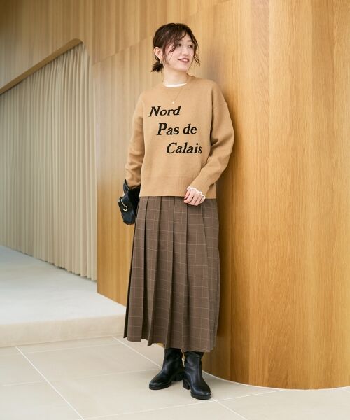 le.coeur blanc / ルクールブラン ロング・マキシ丈スカート | グレンチェックフロントプリーツスカート | 詳細14
