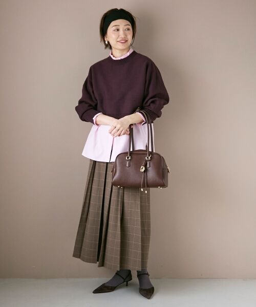 le.coeur blanc / ルクールブラン ロング・マキシ丈スカート | グレンチェックフロントプリーツスカート | 詳細15