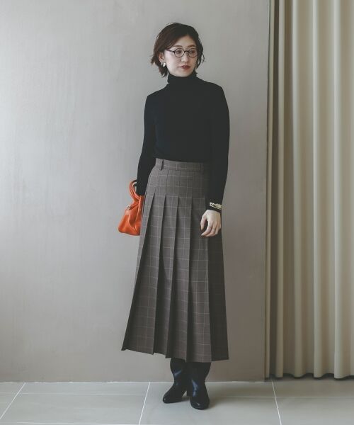 le.coeur blanc / ルクールブラン ロング・マキシ丈スカート | グレンチェックフロントプリーツスカート | 詳細17
