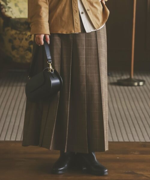 le.coeur blanc / ルクールブラン ロング・マキシ丈スカート | グレンチェックフロントプリーツスカート | 詳細19