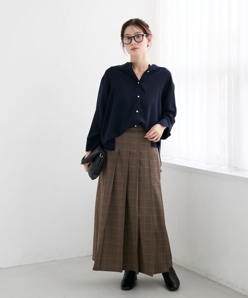 le.coeur blanc / ルクールブラン ロング・マキシ丈スカート | グレンチェックフロントプリーツスカート | 詳細21