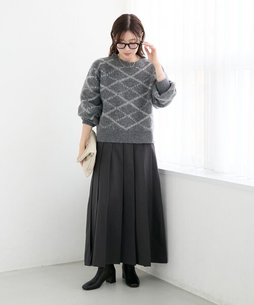 le.coeur blanc / ルクールブラン ロング・マキシ丈スカート | グレンチェックフロントプリーツスカート | 詳細24