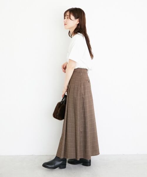 le.coeur blanc / ルクールブラン ロング・マキシ丈スカート | グレンチェックフロントプリーツスカート | 詳細5