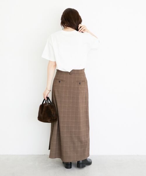 le.coeur blanc / ルクールブラン ロング・マキシ丈スカート | グレンチェックフロントプリーツスカート | 詳細6