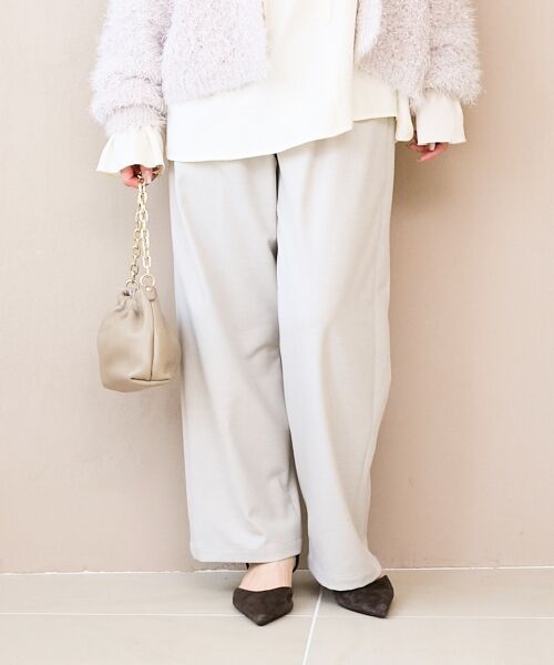 le.coeur blanc / ルクールブラン その他パンツ | ストレッチ裏起毛イージーパンツ(グレージュ)