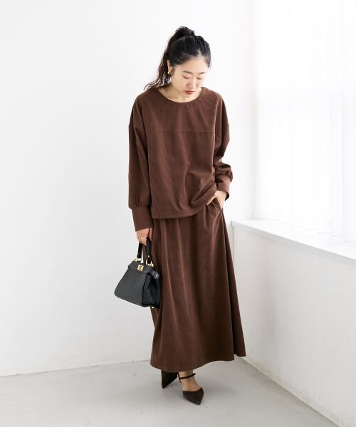 le.coeur blanc / ルクールブラン ロング・マキシ丈ワンピース | 《手洗い可能》カットコーデュロイ2WAYプル×スカートセット | 詳細22