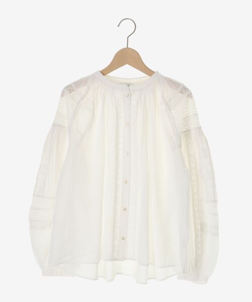 le.coeur blanc / ルクールブラン シャツ・ブラウス | Fanakaコットンレーヨンレースブラウス（ホワイト）