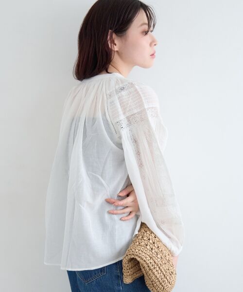 le.coeur blanc / ルクールブラン シャツ・ブラウス | Fanakaコットンレーヨンレースブラウス | 詳細19
