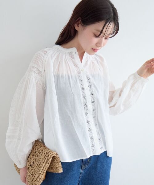 le.coeur blanc / ルクールブラン シャツ・ブラウス | Fanakaコットンレーヨンレースブラウス | 詳細20