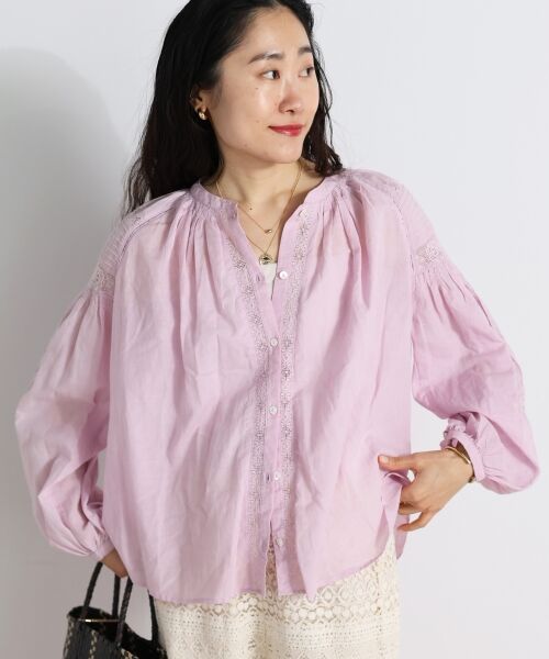 le.coeur blanc / ルクールブラン シャツ・ブラウス | Fanakaコットンレーヨンレースブラウス | 詳細5