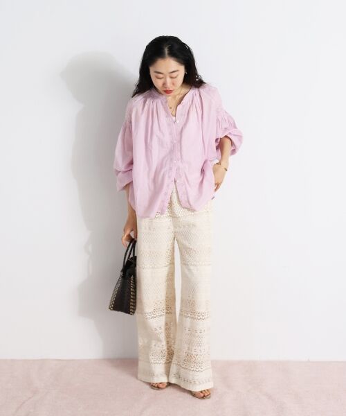 le.coeur blanc / ルクールブラン シャツ・ブラウス | Fanakaコットンレーヨンレースブラウス | 詳細9