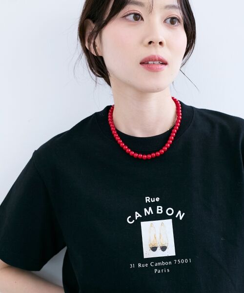 le.coeur blanc / ルクールブラン Tシャツ | 《一部店舗WEB限定》Rue CAMBON TEE（ブラック）