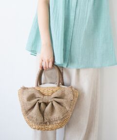 le.coeur blanc / ルクールブラン トートバッグ | リボン付きバケツ型トートバック