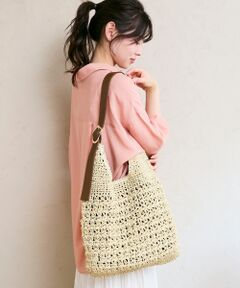 le.coeur blanc / ルクールブラン トートバッグ | バックル付き透かし編みペーパーバッグ